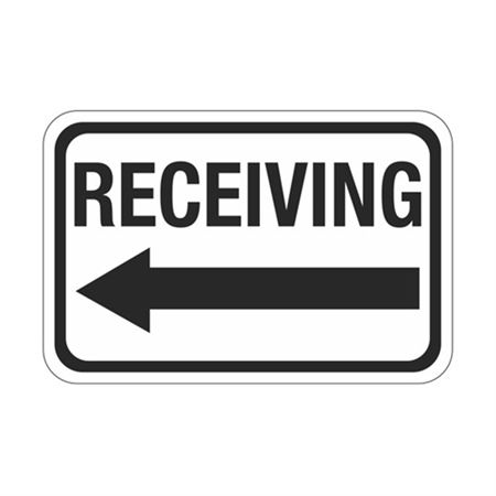 Receiving Arrow Left Sign 12" x 18"